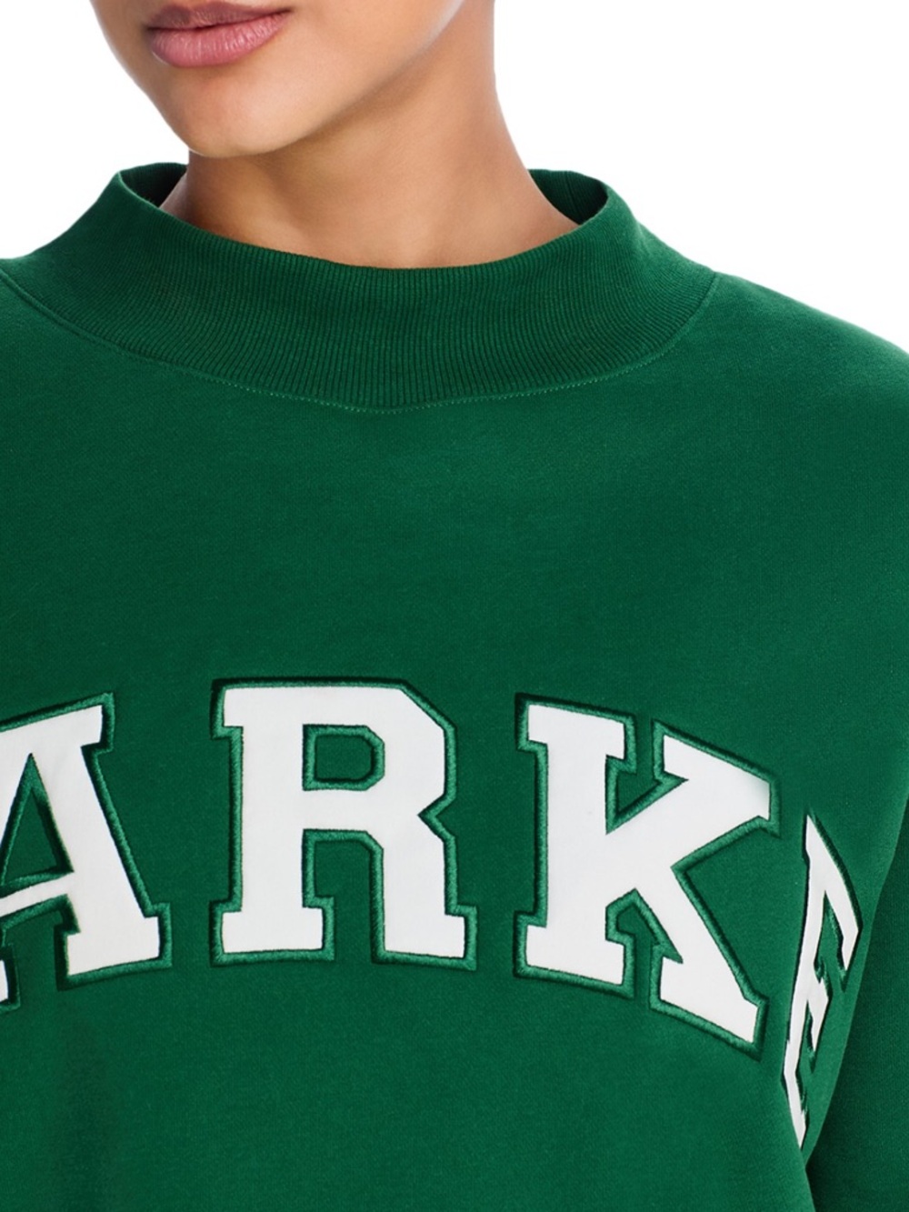 Parke Palms Green Mockneck Sweatshirt with White Collegiate Lettering - Picture 5 of 14